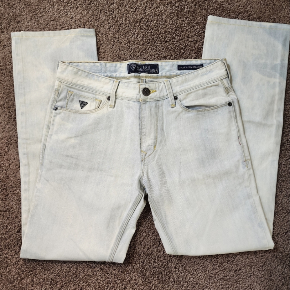 Guess Vintage 1981 Light Tie Dye Blue Jeans